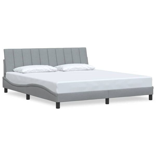 vidaXL Cadre de lit sans matelas Hanko gris clair 180x200 cm tissu