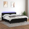 vidaXL Sommier &agrave; lattes de lit avec matelas LED Noir 180x200 cm Tissu