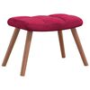 vidaXL Chaise &agrave; bascule avec repose-pied Rouge bordeaux Velours