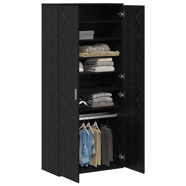 vidaXL Haut de Mobilier Ch&ecirc;ne noir 80 x 39 x 178 cm Bois d'ing&eacute;nierie