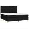 vidaXL Sommier &agrave; lattes de lit et matelas et LED Noir 160x200 cm Tissu