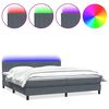 vidaXL Sommier &agrave; lattes de lit et matelas et LED gris fonc&eacute; 200x220cm velours