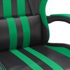 vidaXL Chaise de jeu avec repose-pied Noir et vert Similicuir