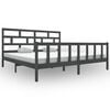 vidaXL Cadre de lit Gris Bois de pin massif 180x200 cm Super King
