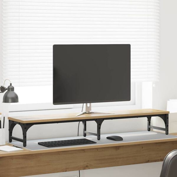 vidaXL Support de moniteur Ch&ecirc;ne artisanal 105 x 23 x 15,5 cm
