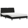 vidaXL Lit avec matelas noir 120x200 cm tissu