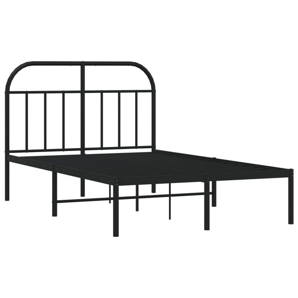 vidaXL Cadre de lit métal sans matelas avec tête de lit noir 120x200cm