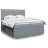 vidaXL Sommier &agrave; lattes de lit avec matelas Gris clair 200x200cm Tissu