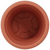vidaXL Pot &agrave; fleurs rond 24 pcs Rouge brique &Oslash; 26 x 21,5 cm Plastique