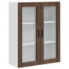 vidaXL Cabinet en verre mural PORTO Ch&ecirc;ne brun 80 x 31 x 100 cm