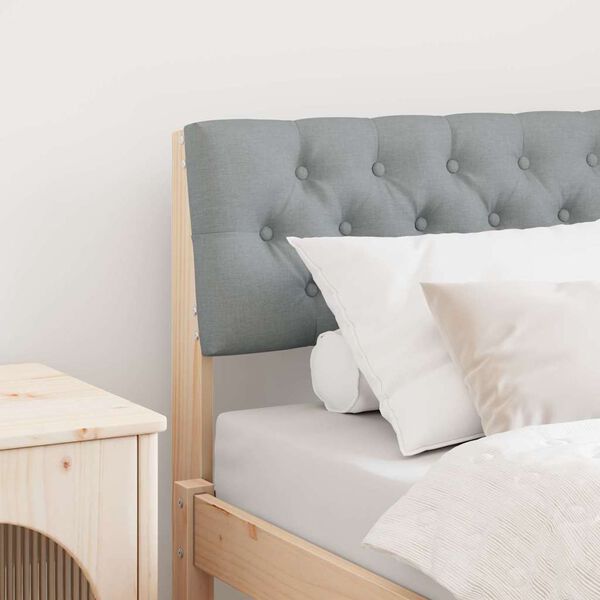 vidaXL Tête de lit capitonnée Gris clair 75 cm Pin massif