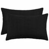 vidaXL Housse de coussin 2 pcs HEERLEN Noir 40 x 60 cm Boucl&eacute;