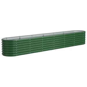 vidaXL Lit sur&eacute;lev&eacute; de jardin Acier galvanis&eacute; 260x40x36 cm Vert