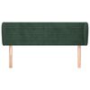 vidaXL T&ecirc;te de lit avec oreilles Vert fonc&eacute; 147x23x78/88 cm Velours