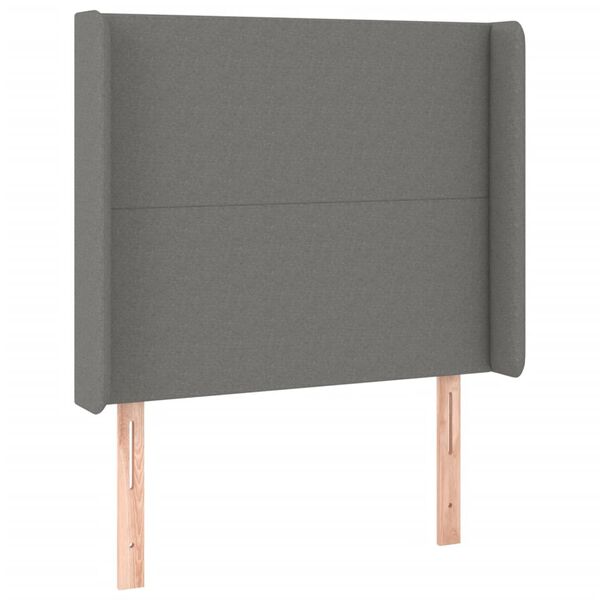 vidaXL T&ecirc;te de lit &agrave; LED Gris fonc&eacute; 103x16x118/128 cm Tissu