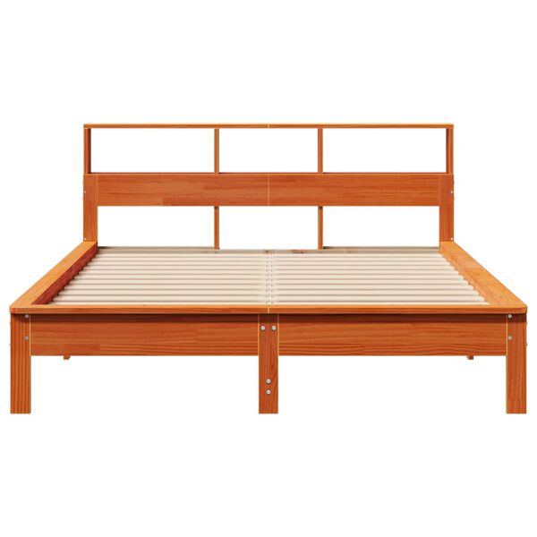 vidaXL Lit biblioth&egrave;que sans matelas cire marron 120x190cm pin massif