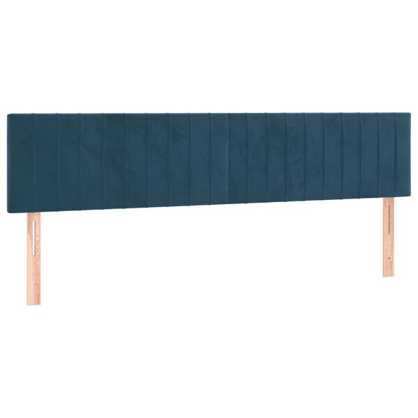 vidaXL T&ecirc;tes de lit Bleu fonc&eacute; 200 x 5 x 78/88 cm Velours