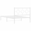 vidaXL Cadre de lit m&eacute;tal sans matelas et pied de lit blanc 107x203 cm