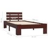 vidaXL Cadre de lit sans matelas marron foncé bois pin massif 90x200cm