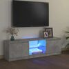 vidaXL Meuble TV avec lumi&egrave;res LED gris b&eacute;ton 120x30x36 cm