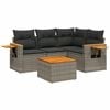 vidaXL Salon de jardin 5 pcs avec coussins gris r&eacute;sine tress&eacute;e