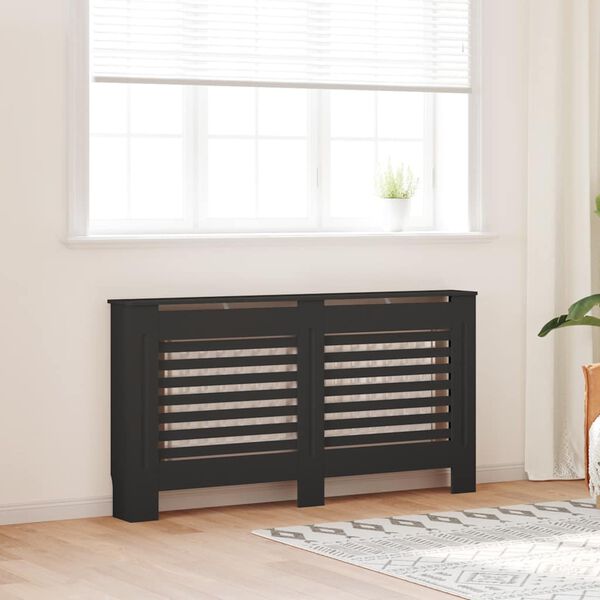 vidaXL Cache-radiateur noir 152x19x81,5 cm MDF