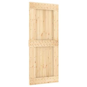 vidaXL Porte coulissante NARVIK Naturel et noir 85 x 210 cm (152,5 cm)