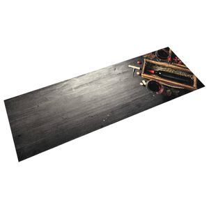vidaXL Tapis de cuisine lavable bouteille de vin 45x150 cm velours