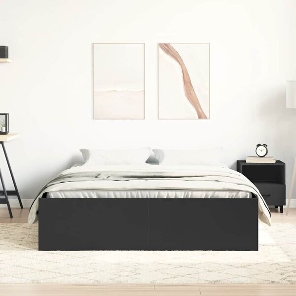 vidaXL Cadre de lit sans matelas noir 120x200 cm