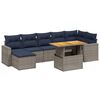 vidaXL Ensemble de canap&eacute; de jardin 8 pcs avec coussins gris r&eacute;sine tress&eacute;e
