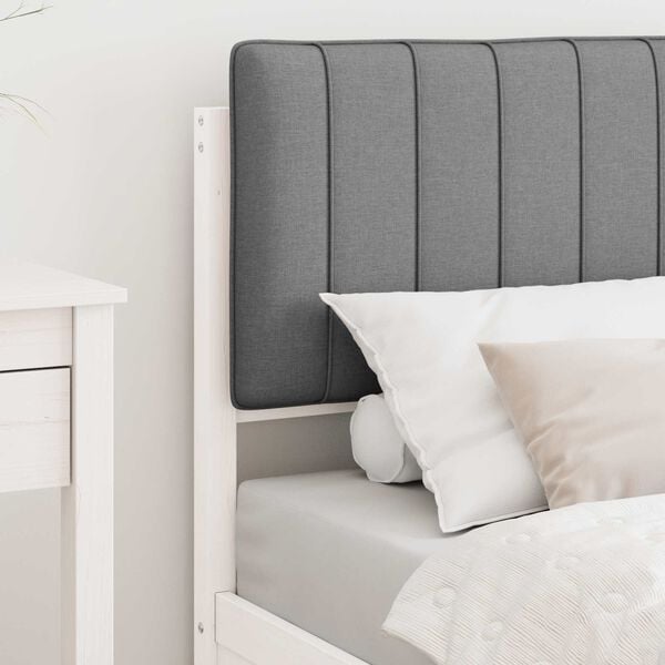 vidaXL Cadre de lit avec t&ecirc;te de lit rembourr&eacute;e Gris clair 80 x 200 cm
