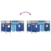 vidaXL Cadre de Lit Mezzanine pour Enfants avec Rideaux Noir et Bleu