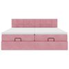 vidaXL Cadre de lit ottoman avec matelas rose 180x200 cm velours