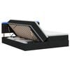 vidaXL Lit de rangement LED avec matelas Noir 180 x 200 cm Tissu