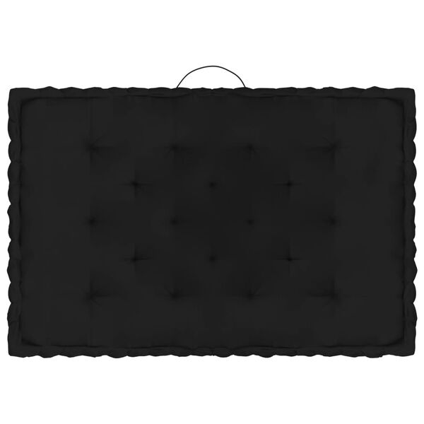 vidaXL Coussins de plancher de palette lot de 5 Noir Coton