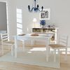 vidaXL Chaises à manger lot de 2 blanc hévéa solide et velours