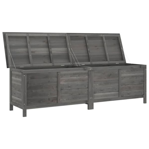 vidaXL Bo&icirc;te de rangement de jardin anthracite bois massif de sapin