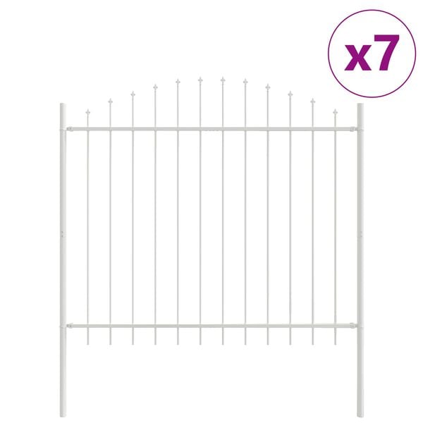 vidaXL Cl&ocirc;ture de jardin 7 pcs Blanc 170 x 165 cm