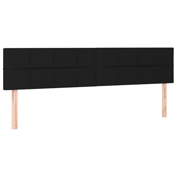 vidaXL T&ecirc;tes de lit 2 pcs Noir 100x5x78/88 cm Tissu