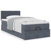 vidaXL Cadre de lit ottoman avec matelas gris fonc&eacute; 90x190 cm velours