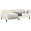 vidaXL Cadre de lit d'angle avec matelas Cr&egrave;me 90 x 190 cm Velours