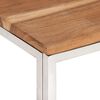 vidaXL Table basse argent&eacute; acier inoxydable et bois massif d'acacia