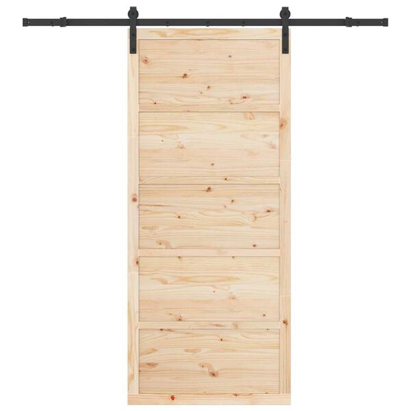 vidaXL Porte coulissante Marron 80 x 208 cm Bois de pin massif