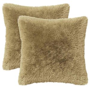 vidaXL Housse de coussin 2 pcs HEERLEN Vert clair 30 x 30 cm Fleece PV