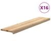 vidaXL Marches d'escalier 16 pcs non trait&eacute; bois de ch&ecirc;ne massif