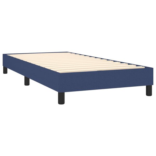 vidaXL Sommier &agrave; lattes de lit avec matelas Bleu 90x200 cm Tissu
