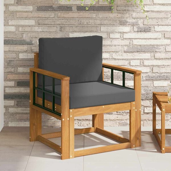 vidaXL Canap&eacute; d&rsquo;ext&eacute;rieur Bois d'acacia massif et polyester Naturel