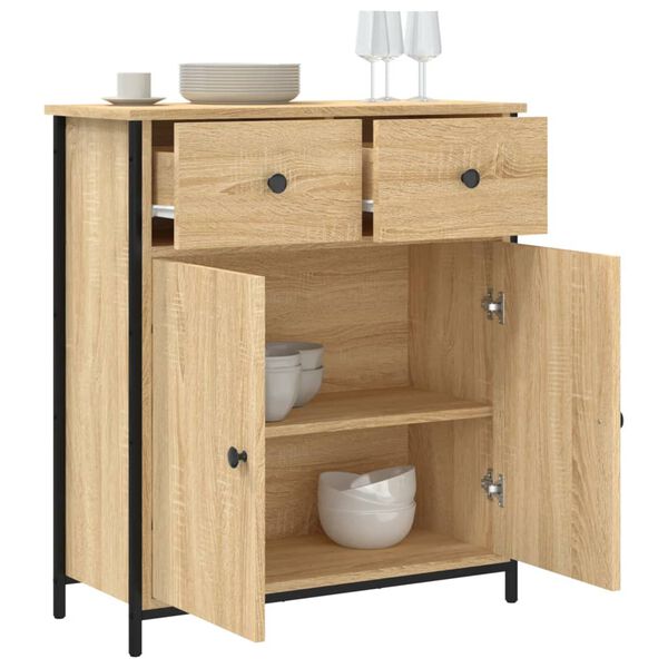vidaXL Buffet ch&ecirc;ne sonoma 70x30x80 cm bois d'ing&eacute;nierie