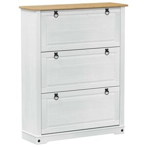 vidaXL Cabinet &agrave; chaussures Corona Blanc 99 x 32 x 122 cm Pin massif