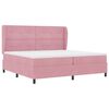 vidaXL Lit &agrave; ressorts avec matelas Rose 200 x 200 cm Polyester